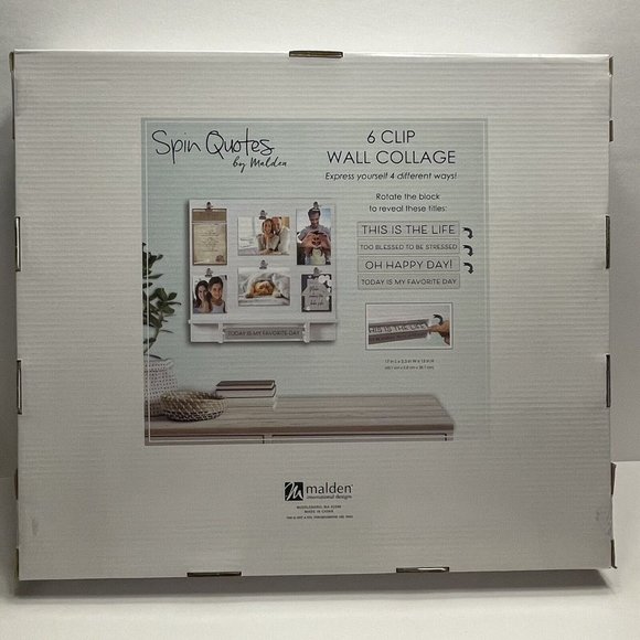 Spin Quotes 6 Clip Wall Collage Picture Frame 16.5"x15"x2.5" Holds 6 Picture NEW - Picture 11 of 13